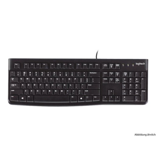Logitech K120 Corded Keyboard Black USB DE