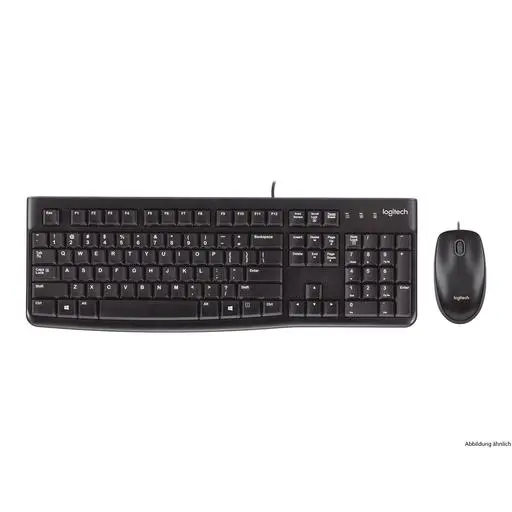 Logitech MK120 Corded Desktop Tastatur & Maus Black USB (DE)