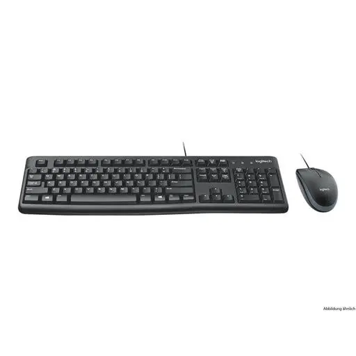 Logitech MK120 Corded Desktop Tastatur & Maus Black USB (DE)