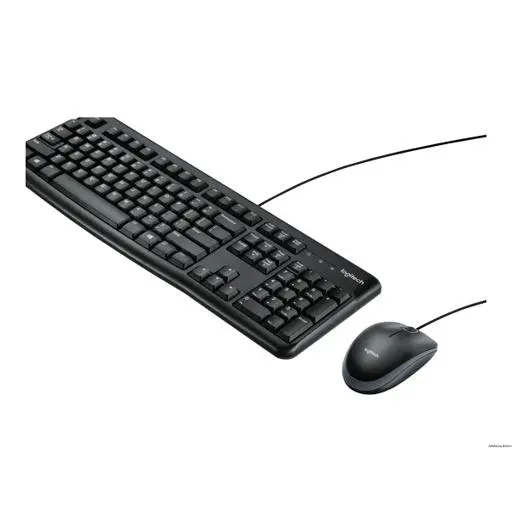 Logitech MK120 Corded Desktop Tastatur & Maus Black USB (DE)