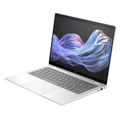 HP EliteBook X Flip G1i 14 inch Notebook Next Gen AI PC X360 GlacierSilver Catalog AHS WhiteBG FrontLeftOpen