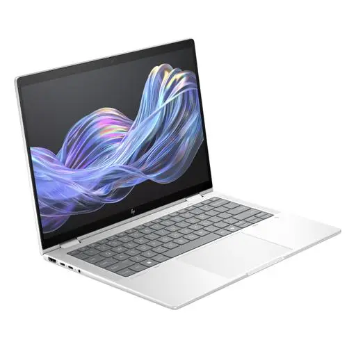 HP EliteBook X Flip G1i 14 inch Notebook Next Gen AI PC X360 GlacierSilver Catalog AHS WhiteBG FrontRightOpen