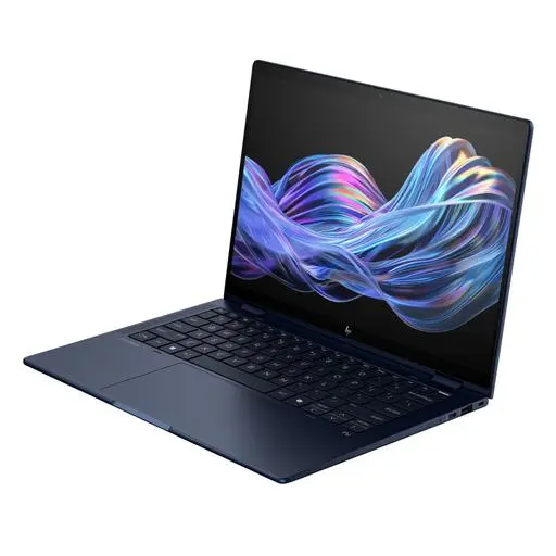 HP Elitebook X Flip G1i 14inch Notebook Ai PC AtmospericBlue Catalog AHS VisID WhiteBG FrontLeftOpen M2946812