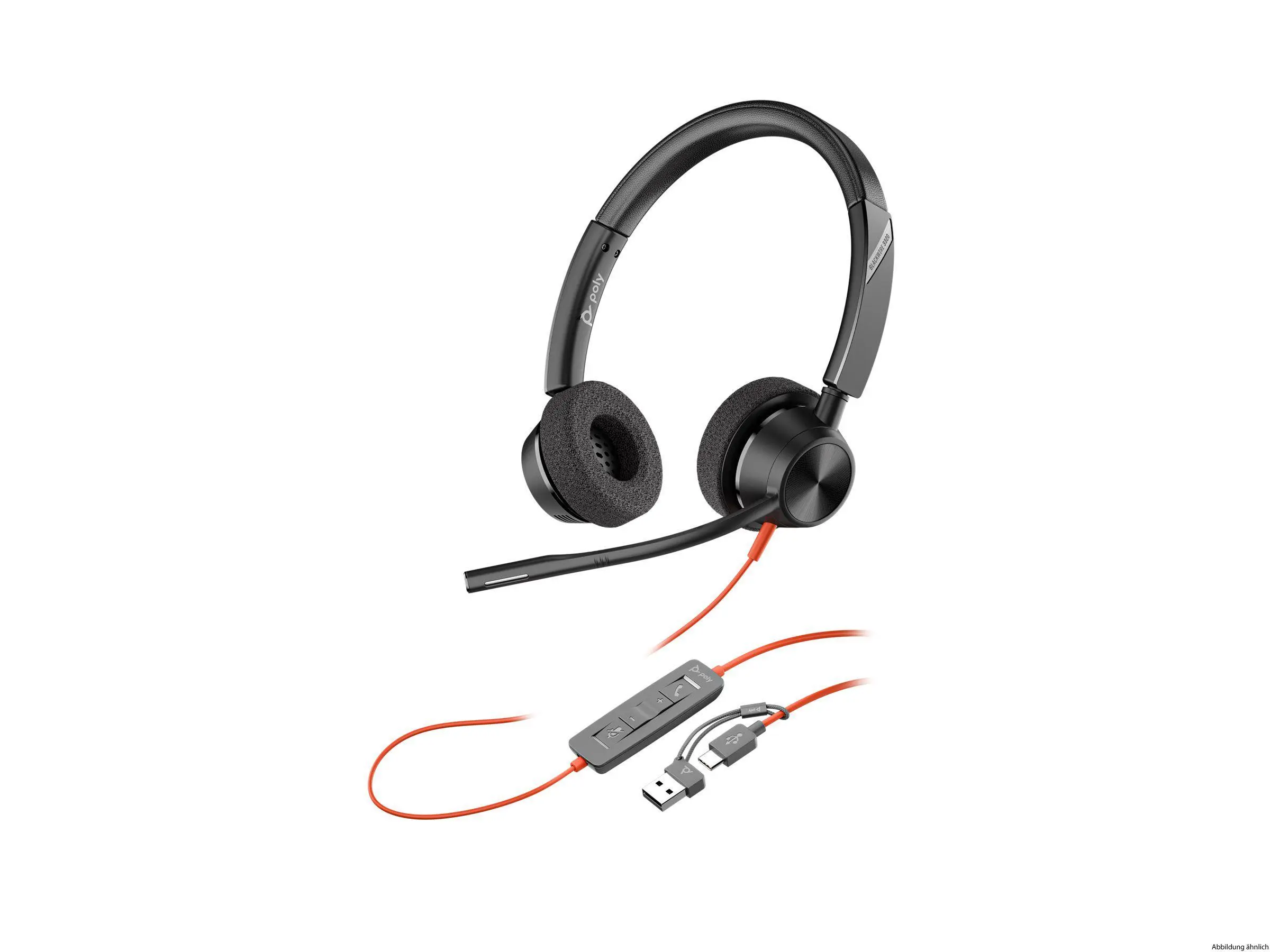 HP Poly Blackwire 3320 Stereo USB-C Headset +USB-C/A Adapter