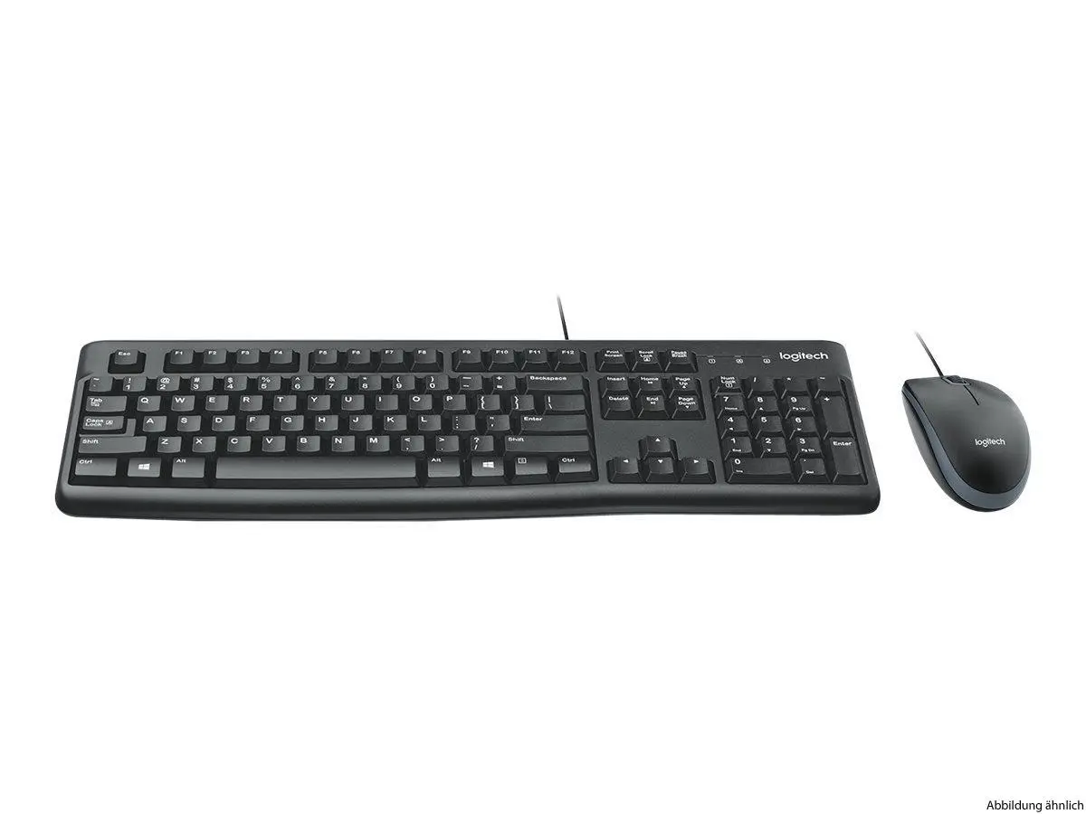 Logitech MK120 Corded Desktop Tastatur & Maus Black USB (DE)