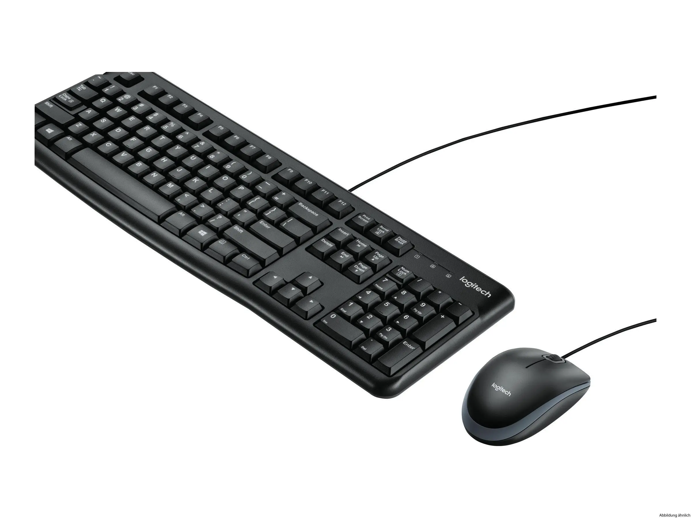 Logitech MK120 Corded Desktop Tastatur & Maus Black USB (DE)