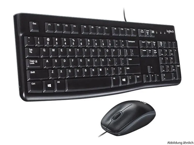 Logitech MK120 Corded Desktop Tastatur & Maus Black USB (DE)
