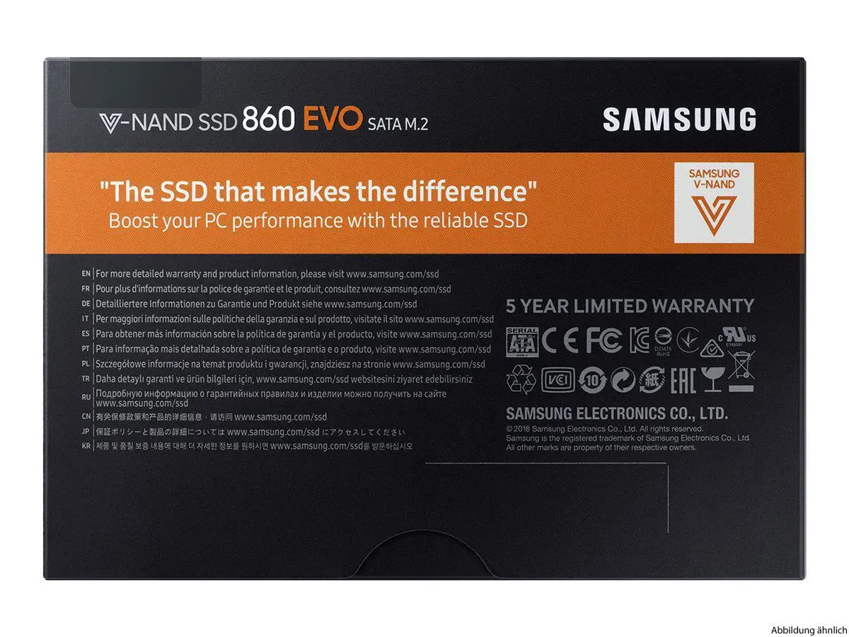 Samsung SSD 860 EVO Series 1TB 6G SATA M.2